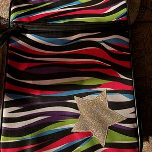 Colorful Striped luggage suitcase with Star Accent